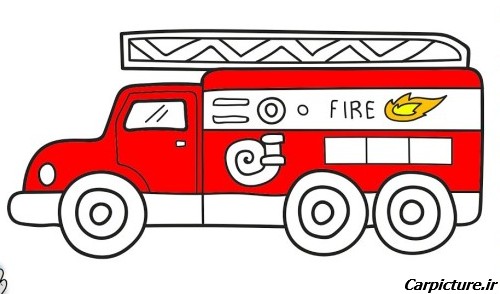 عکس ماشین آتش نشانی نقاشی