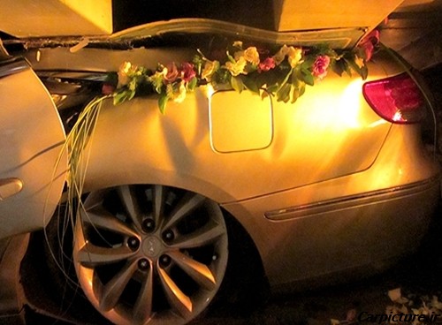 عکس های تصادف ماشین عروس