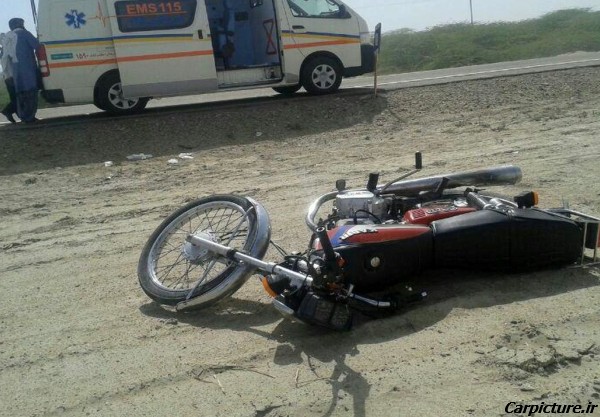عکس تصادف موتور هوندا