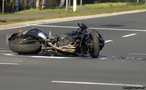 عکس تصادف موتور هوندا